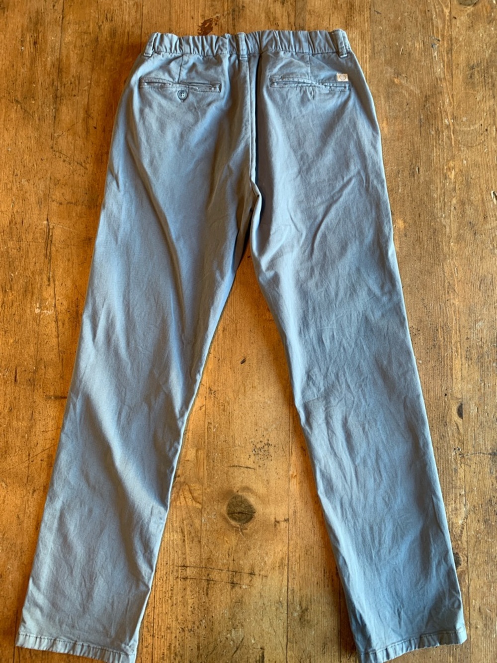 Marine Layer Organic Cotton Blue Elastic-Waist Chino Pants - Picture 11 of 16